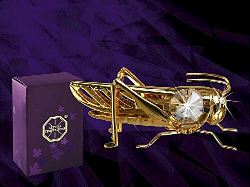 CRYSTAL TEMPTATIONS -Grasshopper figurine embellished with crystals from Swarovski