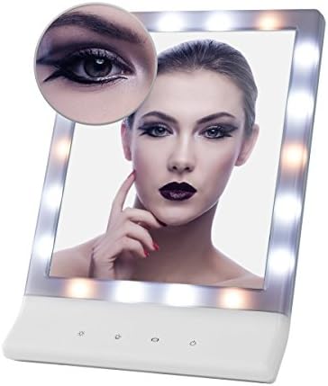 Artifi Multiple Illumination Settings Lighted Makeup Mirror, Touch Screen Makeup Mirror with Removable 10x Magnifying Spot Mirror