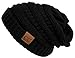 Funky Junque Solid Ribbed Day/Night Reversible LED Flash Light Beanie Hat
