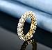 GEMSME 18K Yellow Gold Filled Cubic Zirconia Eternity Band Ring for Women