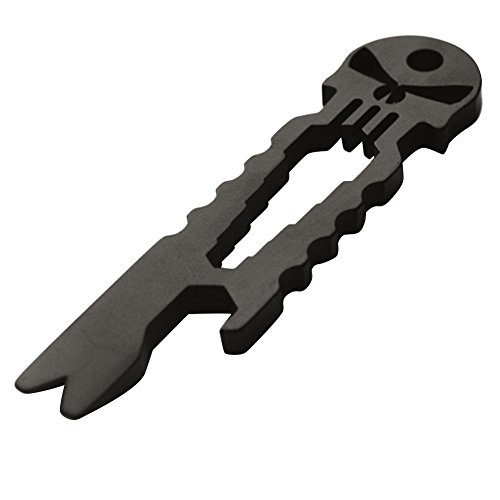 SUPOW Hand Tool, Creative Skeleton Stainless Steel Titanium Key Stick Pocket Survival Screwdriver Crowbar Wrench Opener Crowbar Protable Skull Keychain (3 pcs, Black) - Thumbnail 3