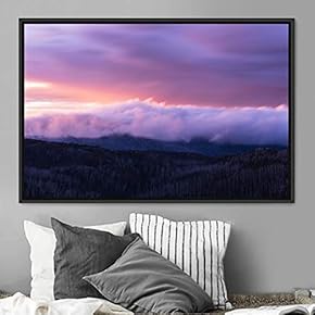 signwin Framed Canvas Wall Art Mountainscape Aerial Dramatic...