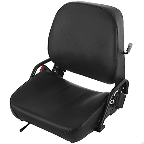 SHZOND Universal Forklift Seat Komatsu Style Forklift Suspension Seat with Retractable Seat Belt Excavator Seat (Black)