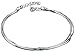 Women's 316L Stainless Steel 3 String Slid Bling Chain Anklet Bracelet, 10"