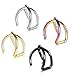 LOYALLOOK 8Pcs Stainless Steel 16 Gauge Cross X Ear Cuff Cartilage earrings Fake Conch Piercing for Mens Womens