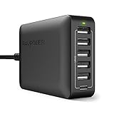 USB C Charger RAVPower 60W 6-Port USB Charger Desktop Charging Station Multi Charger, 1 Type-C Port Compatible Pixel XL, Nexus 5X 6P, Galaxy Note 9 S8, 5 iSmart Port Compatible iPhone Xs XS Max XR X