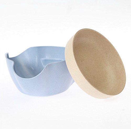 Happy Hours - Usable Double Layer Fruits Nuts Storage Plates / Wheat Straw Household Creative Dual-purpose Environmental Protected Snack Dish / Olive Nut Server Serving Bowl(Blue)