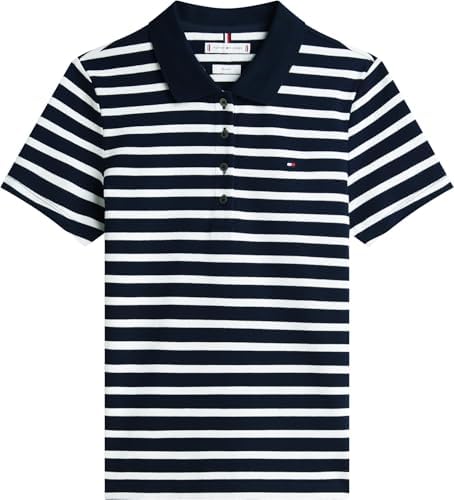 Polo Manches Courtes Femme 1985 Slim Pique Slim Fit, Multicolore (Dark Night Navy/Ecru STP), S