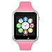 Bluetooth Smart Watch GSM Phone Watch with Camera for Android Smartphones (Silver + Pink)