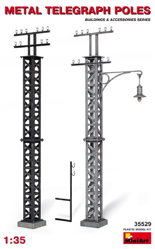 1:35 Metal Telegraph Poles Model Kit