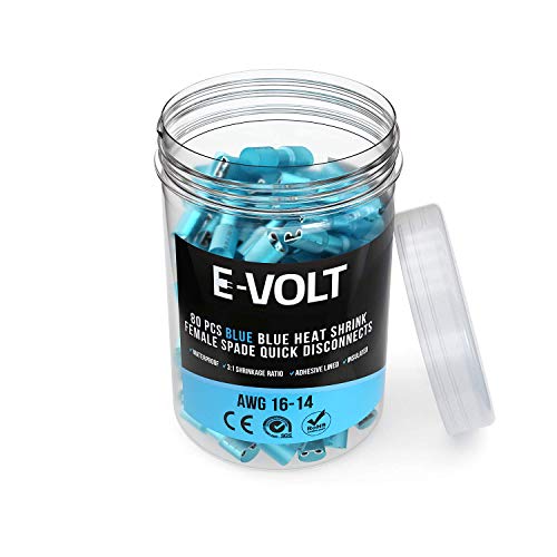 image for E-VOLT Female Spade Crimp Connector– 80 PC Quick Disconnect Waterpro