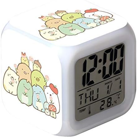 Amazon Co Jp 目覚まし時計 置き時計 光る時計 Led デジタル時計 おしゃれ かわいい アラーム 多機能 虹色ライト 温度表示 日常 プレゼント グッズ 腕時計