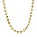 The Bling Factory 3.3mm 14k Yellow Gold Plated Military Ball Chain Necklace, 24 inches
