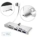 Alcey Ultra-Thin USB 3.0 Hub with 2-Slot Card Reader Exclusively for iMac Slim Unibody, Premium Aluminum USB 3.0 3-Port Hub and SD/TF/Micro SD Card Reader Combo