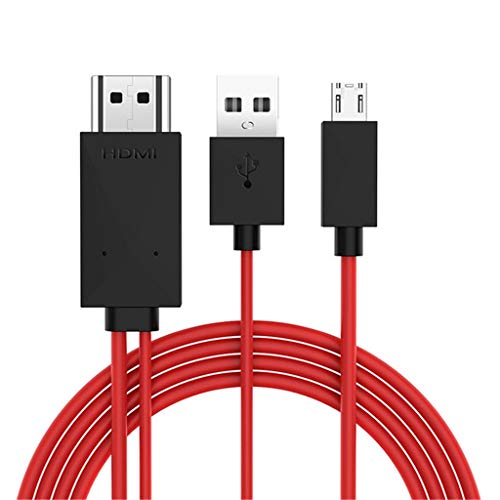 Aobiny USB C Micro-USB to HDMI 4K Cable HDTV TV Digital AV Adapter for Samsung (Red)