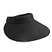 CACUSS Women's Summer Sun Hat Large Brim Visor Adjustable Nylon Buckle Packable UPF 50+(Black)