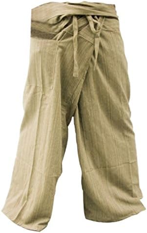 "Welcome2Bangkok" UNISEX 2 Tone Thai Fisherman Pants Yoga Trousers Free Size Cotton