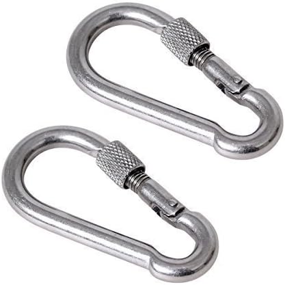 2 Pieces Stainless Steel Carabine Hooks For Swing Ø 3,28 Ft And Ø 3,92 Ft Cm HH