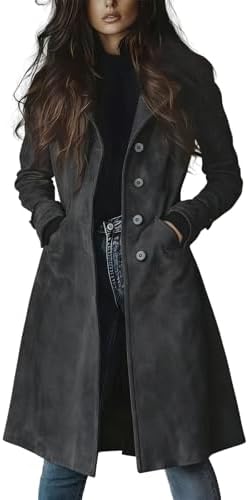 Carrie CH Hoxton Women's Elegant Trench Leather Coat Lime Green