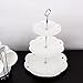 3 Tier Porcelain Cake Stand with Sugar Tongs - Party Food Server Display Set - Three Tier Dessert Stand - Perfect for Your Tea Party, Baby Shower and Dessert Table - White - Round