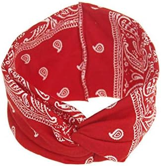 Aiserkly Women Yoga Sport Elastic Floral Hair Band Headband Turban Twisted Knotted Hair Accessories