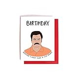 Ron Swanson Doesn't Care Birthday Card -- Parks and Recreation Bday Card