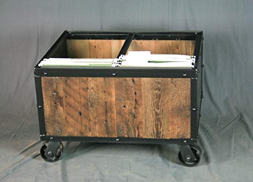 Amazon Com Reclaimed Wood Industrial File Cart Rolling Vintage