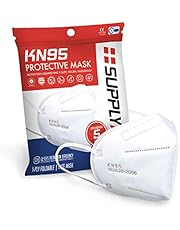SupplyAID RRS-KN95-5PK KN95 Face Mask for Protection Against PM2.5 Dust, Pollen and Haze-Proof, 5 Pack, White