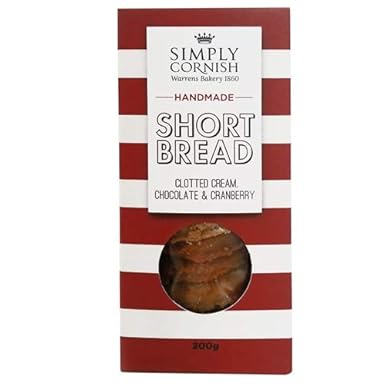 Warrens Bakery, Simply Cornish Butterkekse mit Clotted Cream, Schokolade und Cranberry, 200g.