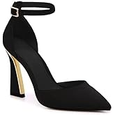Juliet Holy Womens Pumps Point Closed Toe Heels Buckle Ankle Strap D'Orsay Heeled Sandals