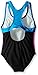 Speedo Girls Mesh Splice Thick Strap One Piece Swimsuit, Speedo Black, 10 US