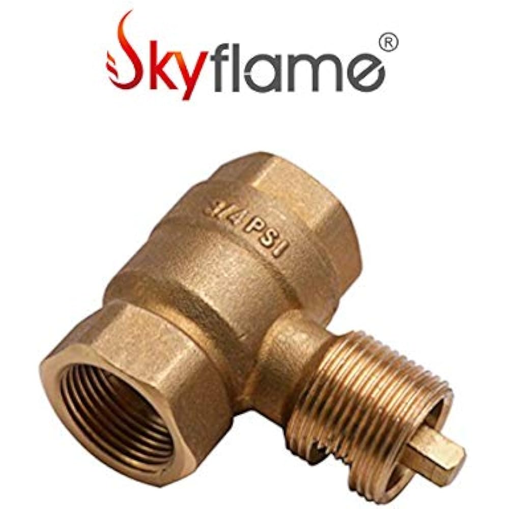 3/4 Inch Straight Gas Key Valve Kit For Fire Pit Fireplace Flange