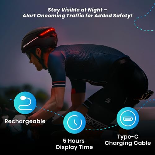 Favoto Casco Bici Corsa & E-Bike con Frecce e Luce Posteriore, Adulto | Certificato NTA 8776, fibbia magnetica, protezione In-Mould e luce posteriore. Ideale per bici elettrica e città