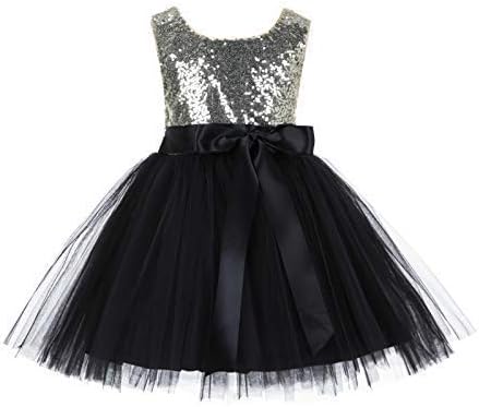 Wish littlle Girl's Synthetic a-line Knee-Long Dress (WLT-1010_8-9 Years_Gold and Black