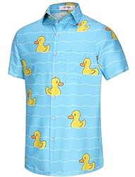 KYKU Duck Shirts Men's Hawaiian Shirts Short Sleeve