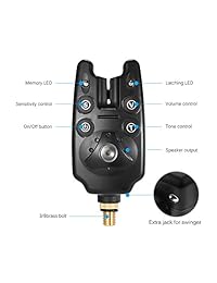 Lixada Inalámbrico Set de Picada de pesca digital para pesca Kit de alarma LED de alarma Indicador de alerta Bell receptor pesca Swinger aparejos de pesca con caja de con cierre