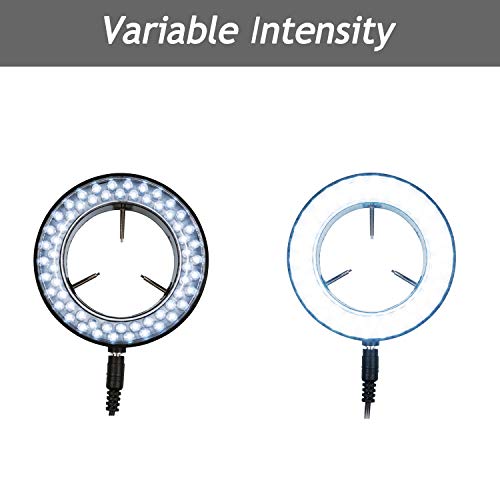 Micrl Microscope Ring Light Adjustable 60 LED Illuminator for Stereo Microscope & Camera