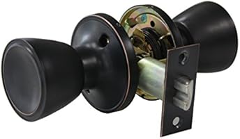 Probrico ممر دائري داخلي بدون مفتاح مقابض باب قفل قفل باب بدون مقابض الأبواب الرئيسية برونز مطلي بالزيت لخزانة القاعة Amazon Ae