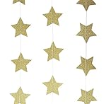 Ginger Ray Pastel Perfection Sparkling Star Garland Bunting for Weddings or Parties, Gold
