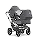 Bugaboo Donkey2 Classic Collection Duo Extension Set, Alu/Grey Mélange – Expand from a Single to a Double Stroller. Includes Duo Extension Adapter, a Toddler Seat, Sun Canopy & Rain Cover!