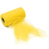 KING DO WAY TULLE Roll Spool 6''x50yd(6''x150') Wedding Party Decor,Yellow