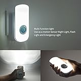BTUP 3-in-1 Led Night Light Motion Sensor With Spotlight Flashlight Rechargeable Emergency Light For Baby Room Stairs And Bedroom 1watt White Color