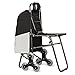 Stair Climbing Multipurpose Folding Utility Cart with Built-In Seat for Laundry, Grocery, Shopping and More