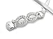 Metal Ribbon Bow Buckle Piece Stretch Waist Chain Belt Gold, Silver Tone (Rhinestone Silver Tone)