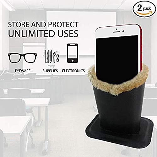 Smart Essentials GM8254, Desktop Eyeglass Holder Stand, Soft Plush Lining, Black