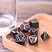 HESTYA 7 Pieces Metal Dices Set DND Game Polyhedral Solid Metal D&D Dice Set with Storage Bag and Zinc Alloy with Enamel for Role Playing Game Dungeons and Dragons, Math Teaching (Ancient )