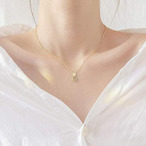 Zealmer Women 18K Gold Plated Hollow Pineapple Pendant Necklace