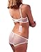 Ruzishun Women's Push Up Bra See-through Lace Underwear Set (White, 34B)