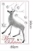 Leewos Merry Christmas Wall Decals Snowflakes White Reindeer Wall Stickers, Easy to Apply and Remove
