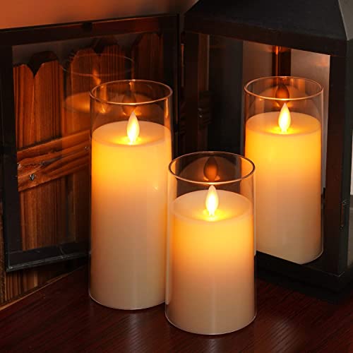 Flickering Flameless Candles, Battery Operated Acrylic LED Pillar